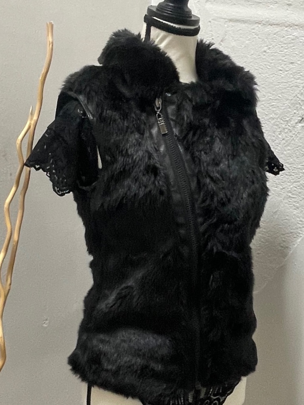 Black Faux Fur Vest